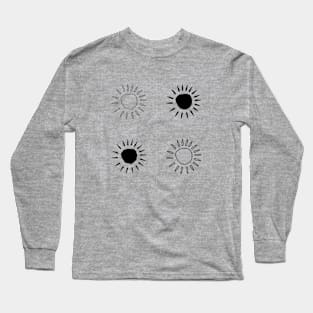 set of sun vector in monochrome illustrations Long Sleeve T-Shirt